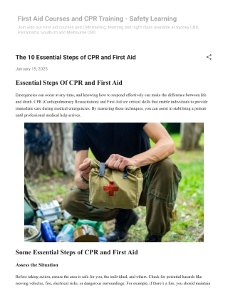 The 10 Essential Steps of CPR and First Aid