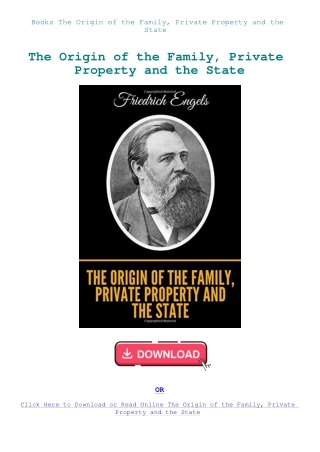 Books The Origin of the Family  Private Property and the State