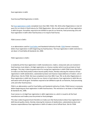 Why FSSAI Registration is Mandatory for Food Operators