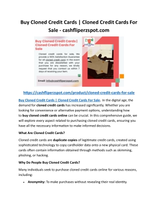 Buy Cloned Credit Cards  Cloned Credit Cards For Sale - cashfliperzspot