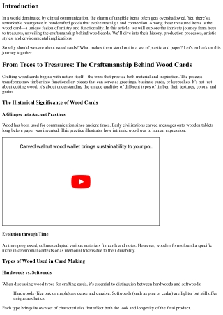 From Trees to Treasures: The Craftsmanship Behind Wood Cards