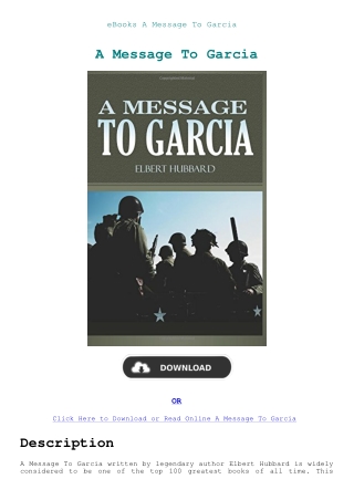 eBooks A Message To Garcia