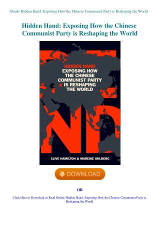 Books Hidden Hand Exposing How the Chinese Communist Party is Reshaping the World
