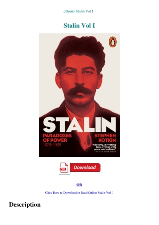 eBooks Stalin Vol I