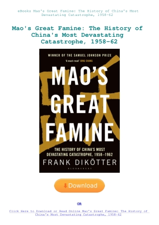 eBooks Mao's Great Famine The History of China's Most Devastating Catastrophe  1958-62