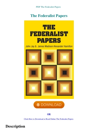 PDF The Federalist Papers