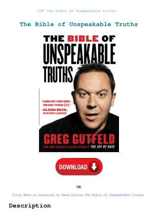PDF The Bible of Unspeakable Truths