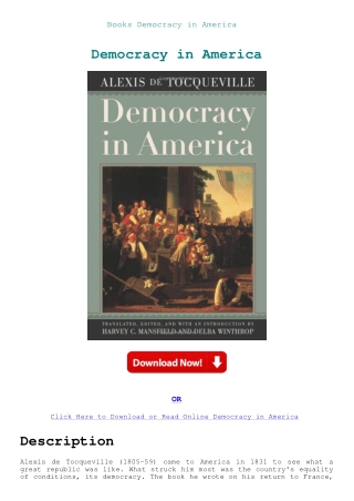 Books Democracy in America