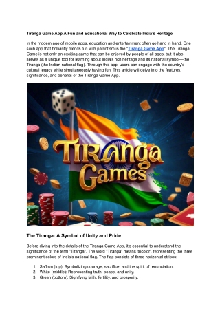 tiranga game app