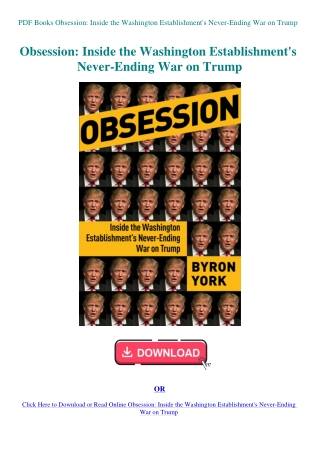 PDF Books Obsession Inside the Washington Establishment's Never-Ending War on Trump