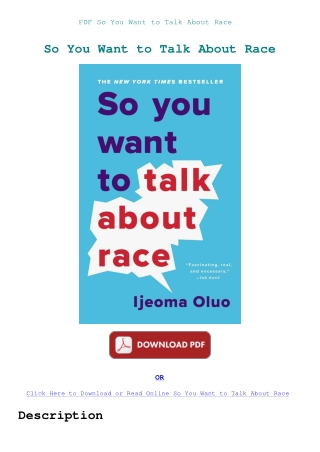 PDF So You Want to Talk About Race