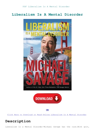 PDF Liberalism Is A Mental Disorder