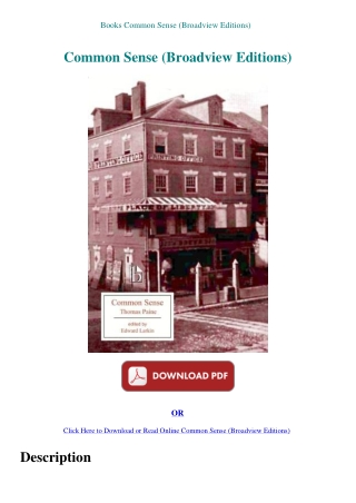 Books Common Sense (Broadview Editions)