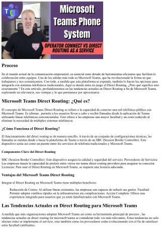 Las Tendencias Actuales en Direct Routing para  Microsoft Teams
