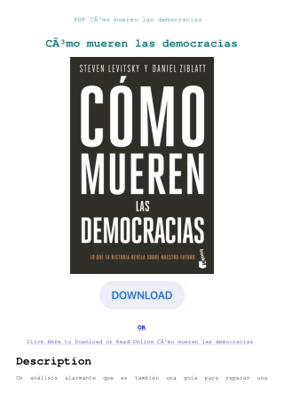 PDF CÃƒÂ³mo mueren las democracias
