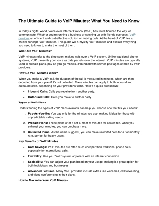 The Ultimate Guide to VoIP Minutes