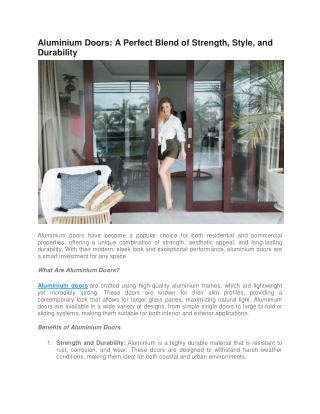 Colipa - Stylish and Durable Aluminium Doors