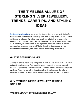 THE TIMELESS ALLURE OF STERLING SILVER JEWELLERY_ TRENDS, CARE TIPS, AND STYLING IDEAS