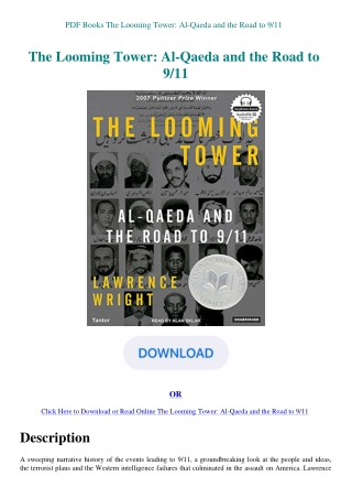 PDF Books The Looming Tower Al-Qaeda and the Road to 911