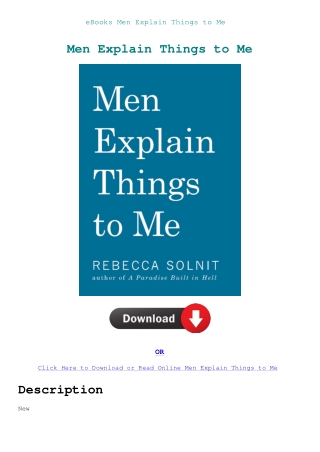 eBooks Men Explain Things to Me