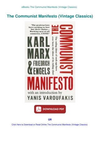 eBooks The Communist Manifesto (Vintage Classics)
