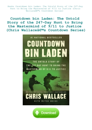 Books Countdown bin Laden The Untold Story of the 247-Day Hunt to Bring the Mastermind of 911 to Jus