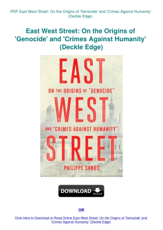 PDF East West Street On the Origins of 'Genocide' and 'Crimes Against Humanity' (Deckle Edge)