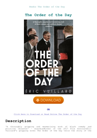 Books The Order of the Day