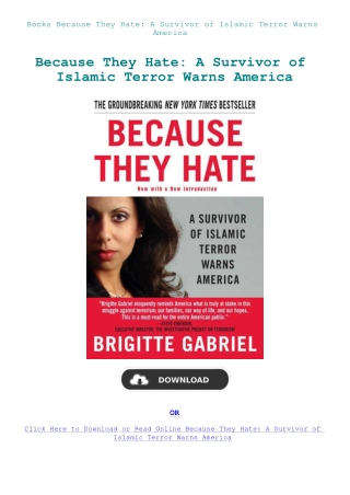 Books Because They Hate A Survivor of Islamic Terror Warns America