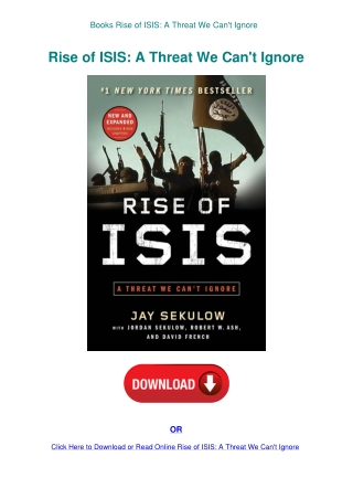 Books Rise of ISIS A Threat We Can't Ignore