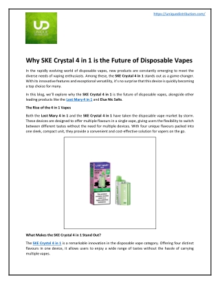 Why SKE Crystal 4 in 1 is the Future of Disposable Vapes
