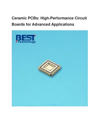 BestPCBs - High-Quality Ceramic PCBs for Electronics