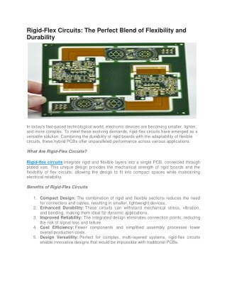BestPCBs - Reliable Rigid-Flex Circuits for Complex Designs