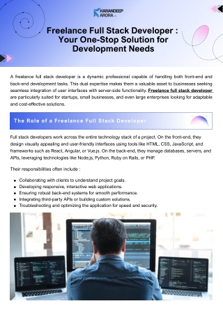 Freelance Full Stack Developer: End-to-End Development Expert