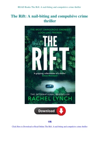 READ Books The Rift A nail-biting and compulsive crime thriller