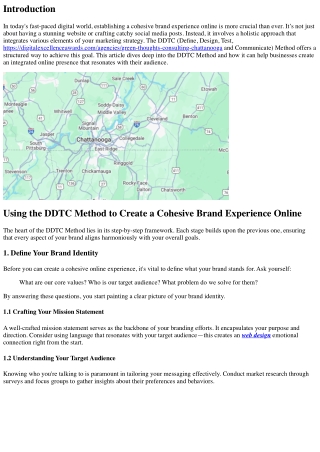 Using the DDTC Method to Create a Cohesive Brand Experience Online