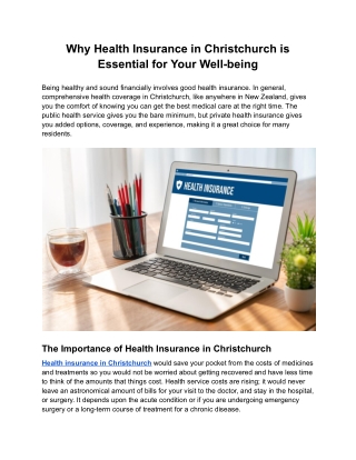 Why Health Insurance in Christchurch is Essential for Your Well-being