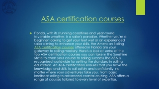 ASA certification courses