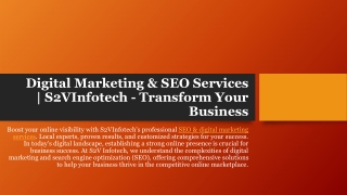 Digital Marketing & SEO Services | S2VInfotech - Transform Your Business