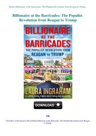 Books Billionaire at the Barricades The Populist Revolution from Reagan to Trump