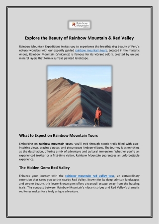 Explore the Beauty of Rainbow Mountain & Red Valley