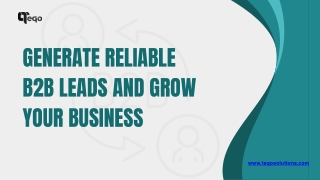 Generate Reliable B2B Leads and Grow Your Business