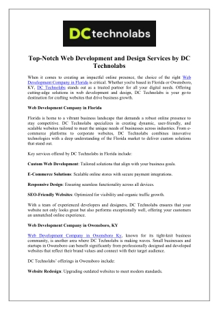 Creative Web Design Company in Florida