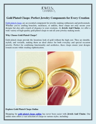 Gold Plated Clasps online