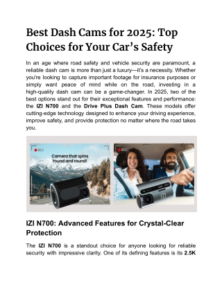 Best Dash Cams for 2025_ Top Choices for Your Car’s Safety