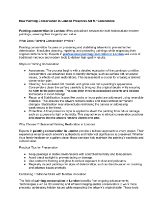 How Painting Conservation in London Preserves Art for Generations.docx