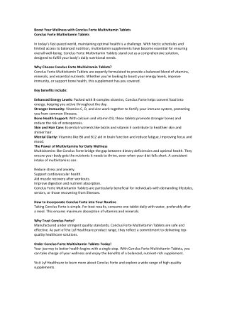 Conclus Forte - Premium Multivitamin Tablets for Daily Nutrition