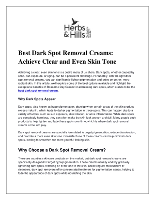 Best Dark Spot Removal Creams_ Achieve Clear and Even Skin Tone