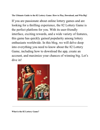 The Ultimate Guide to the 82 Lottery Game_ How to Play, Download, and Win Big