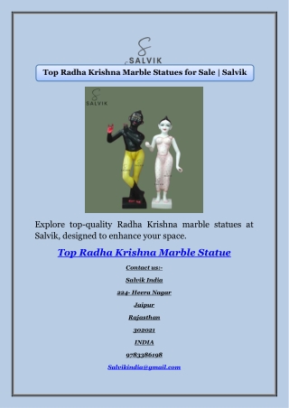 Top Radha Krishna Marble Statues for Sale | Salvik
